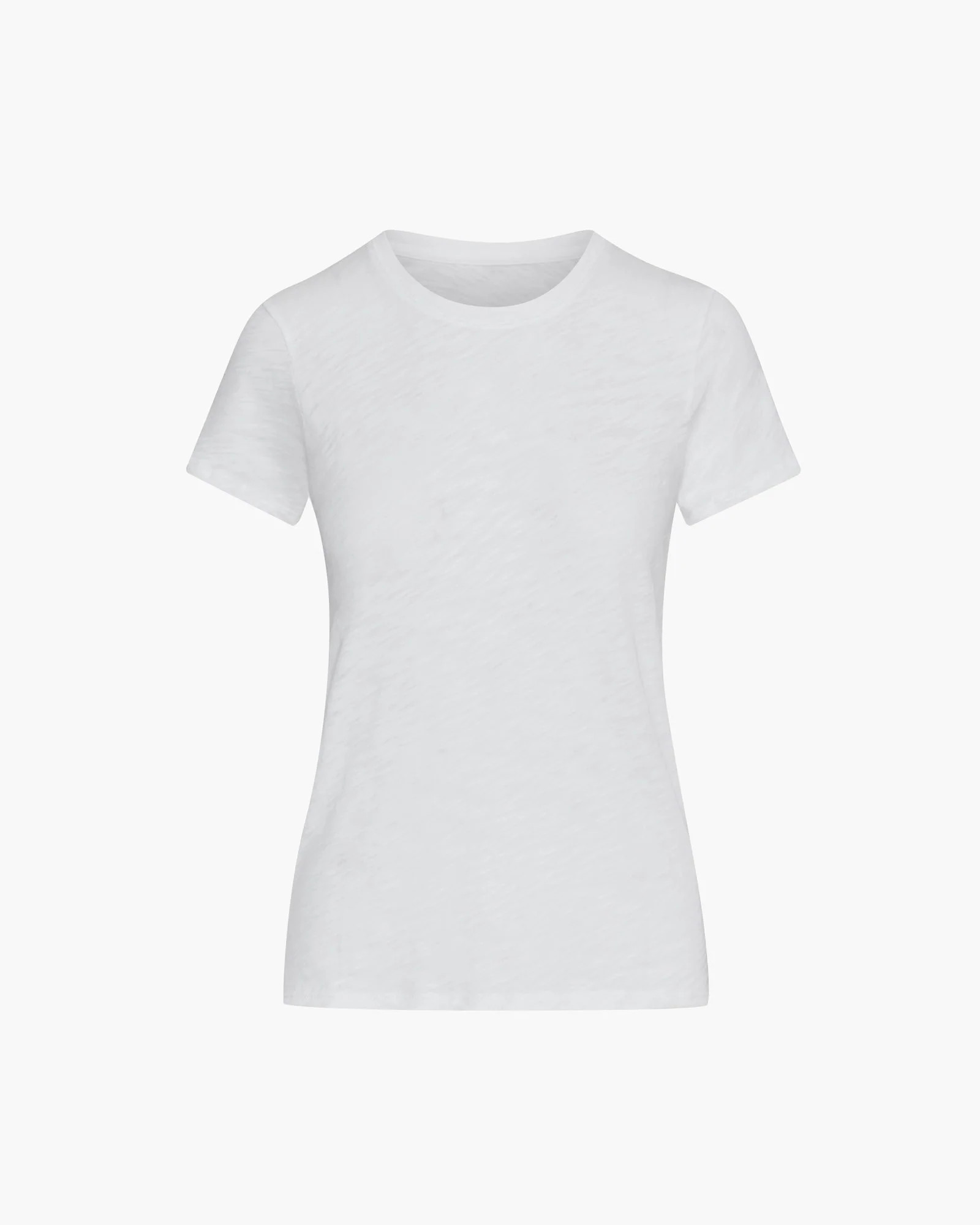 ATM Anthony Thomas Melillo Women's Slub Jersey Schoolboy Crew Neck Short Sleeve Tee - White | ATM Collection