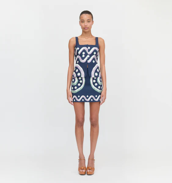 The Hallie Skirt - Navy Mochaware | Hill House Home US