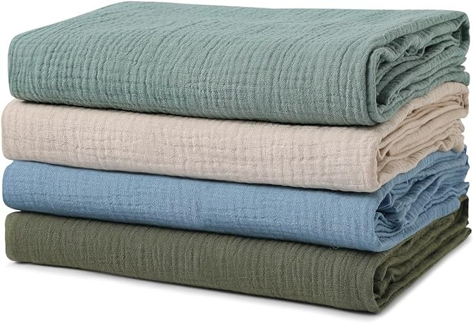 GLLQUEN BABY Muslin Swaddle Blankets for Boys and Girls, 4-Pack Baby Blankets for Girl Boy, Newbo... | Amazon (US)