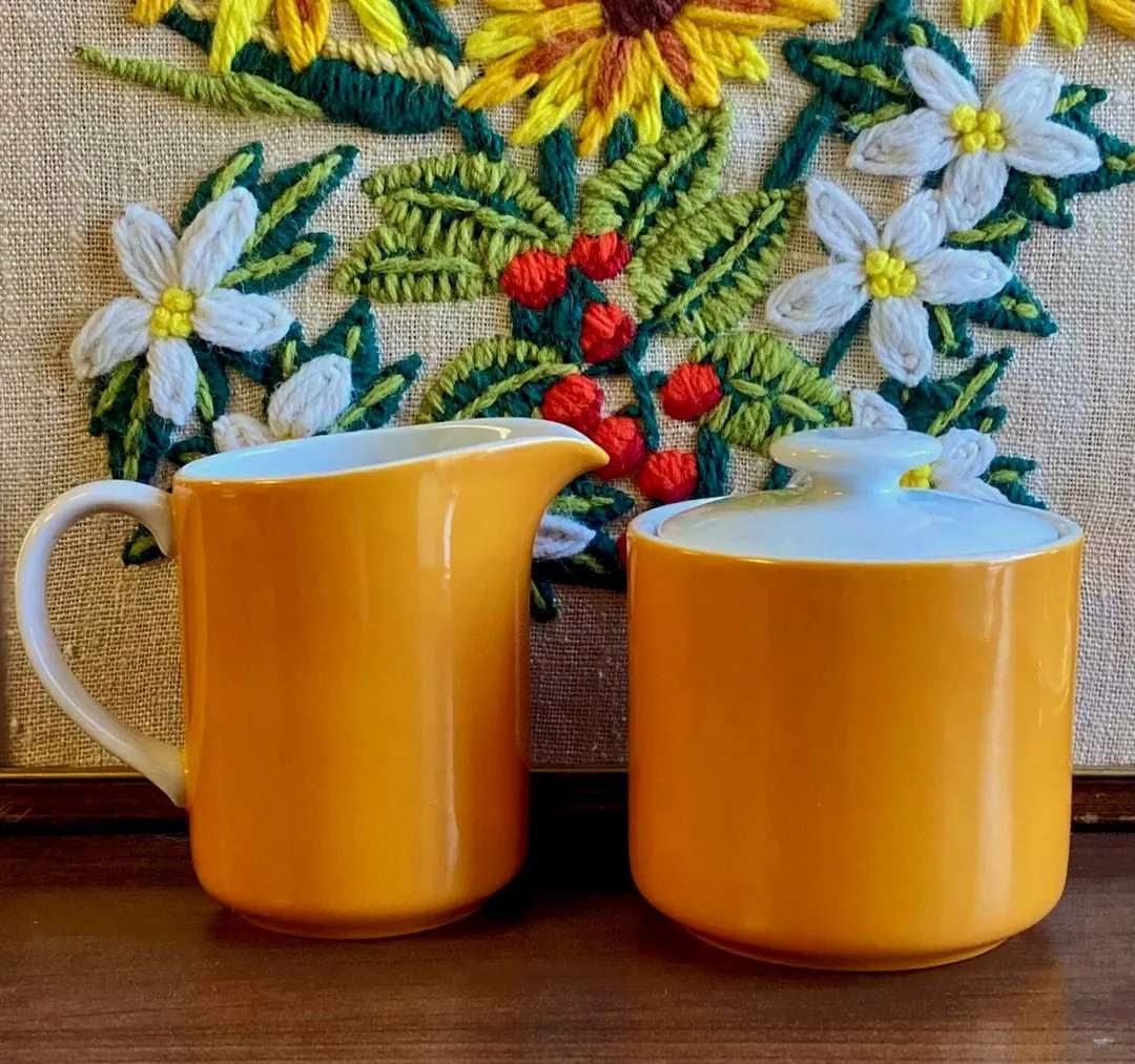 Vintage Mikasa Cream and Sugar Set – Mustard Yellow, Made in Japan - Etsy | Etsy (US)