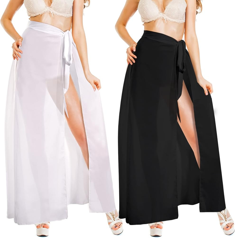 Haysandy 2 Pieces Women Swimsuit Cover up Beach Sarong Wrap for Women Long Beach Coverups for Bikini | Amazon (US)