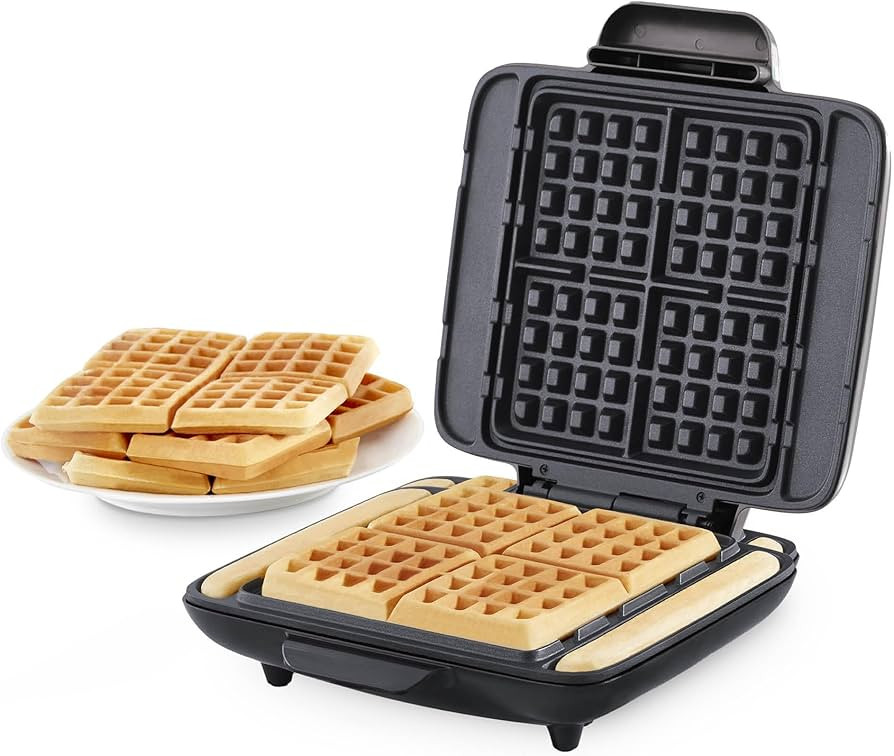 DASH No-Drip Waffle Maker - Four Waffle Molds, Nonstick Waffle Iron with Quick Heat-Up, Nonstick ... | Amazon (US)