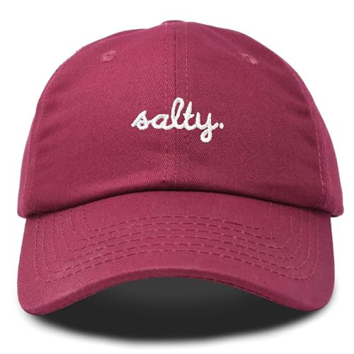 DALIX Salty Embroidered Cotton Beach Baseball Cap Adjustable Dad Hat Womens in Maroon | Amazon (US)