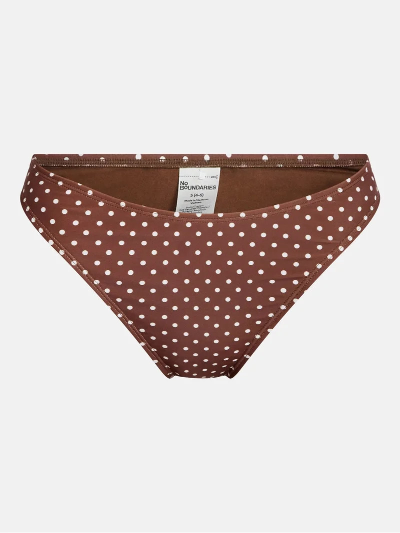 No Boundaries High Cut Polka Dot Bikini Bottoms, Women's XXS-XXL | Walmart (US)