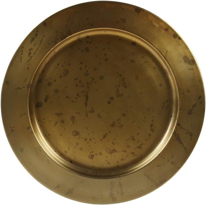 Koyal Wholesale Aged Gold Brass Bulk Metal Charger Plates, Set of 4, Vintage Service Plates for W... | Amazon (US)