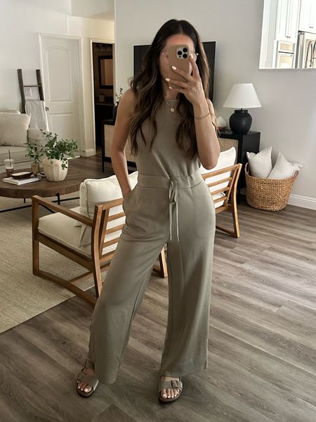 Lounging on Mother’s Day, exactly how I wanted to spend my day! This jumpsuit is perfect for lounging but still look put together🤌🏻. Color:  light khaki, Wearing a size small I’m 5’4”/130

#LTKStyleTip #LTKOver40 #LTKU