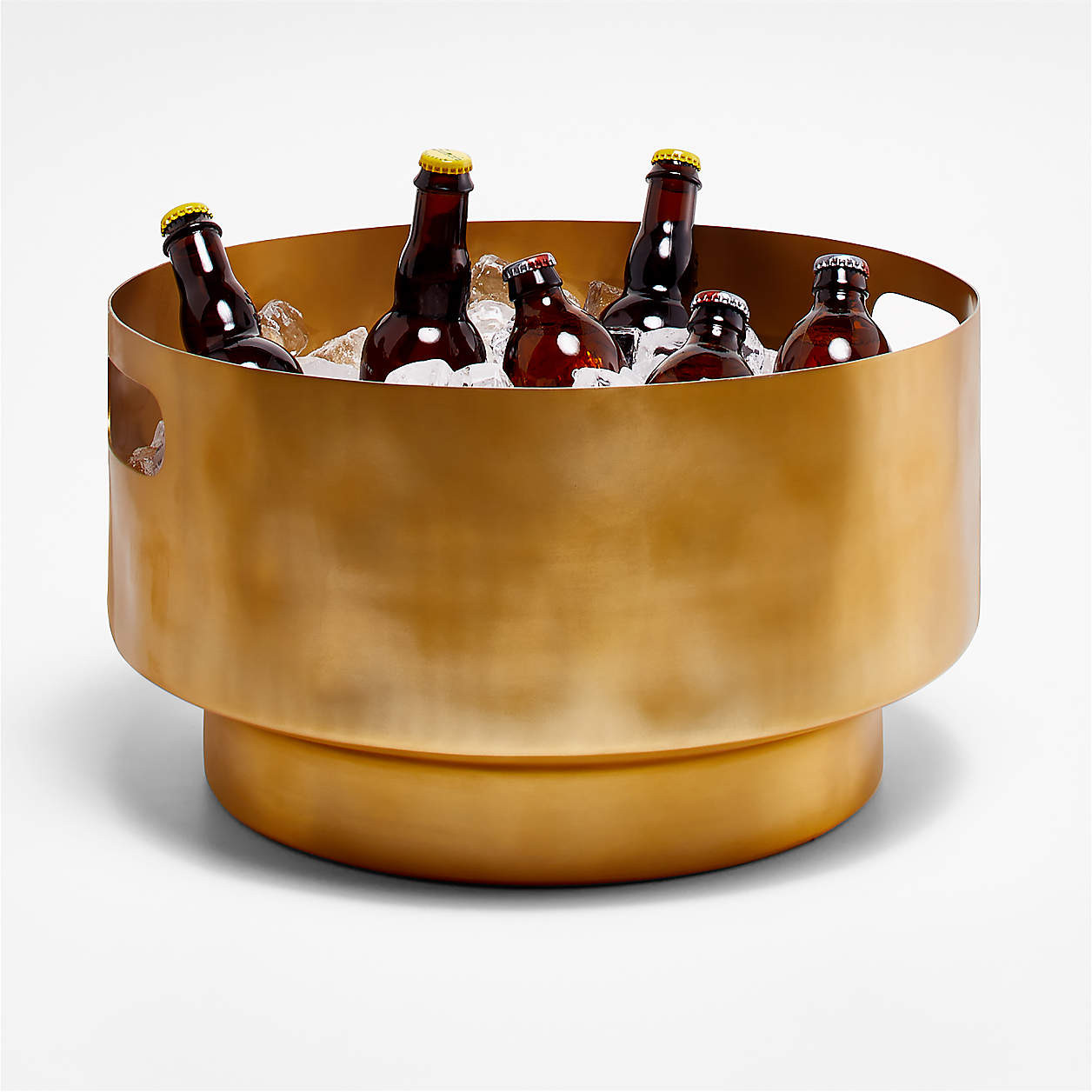 Brass Sculpted Beverage Tub + Reviews | Crate & Barrel | Crate & Barrel