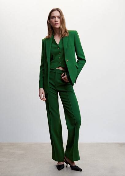 Suit jacket with buttons green - Woman - XS - MANGO | MANGO (UK)