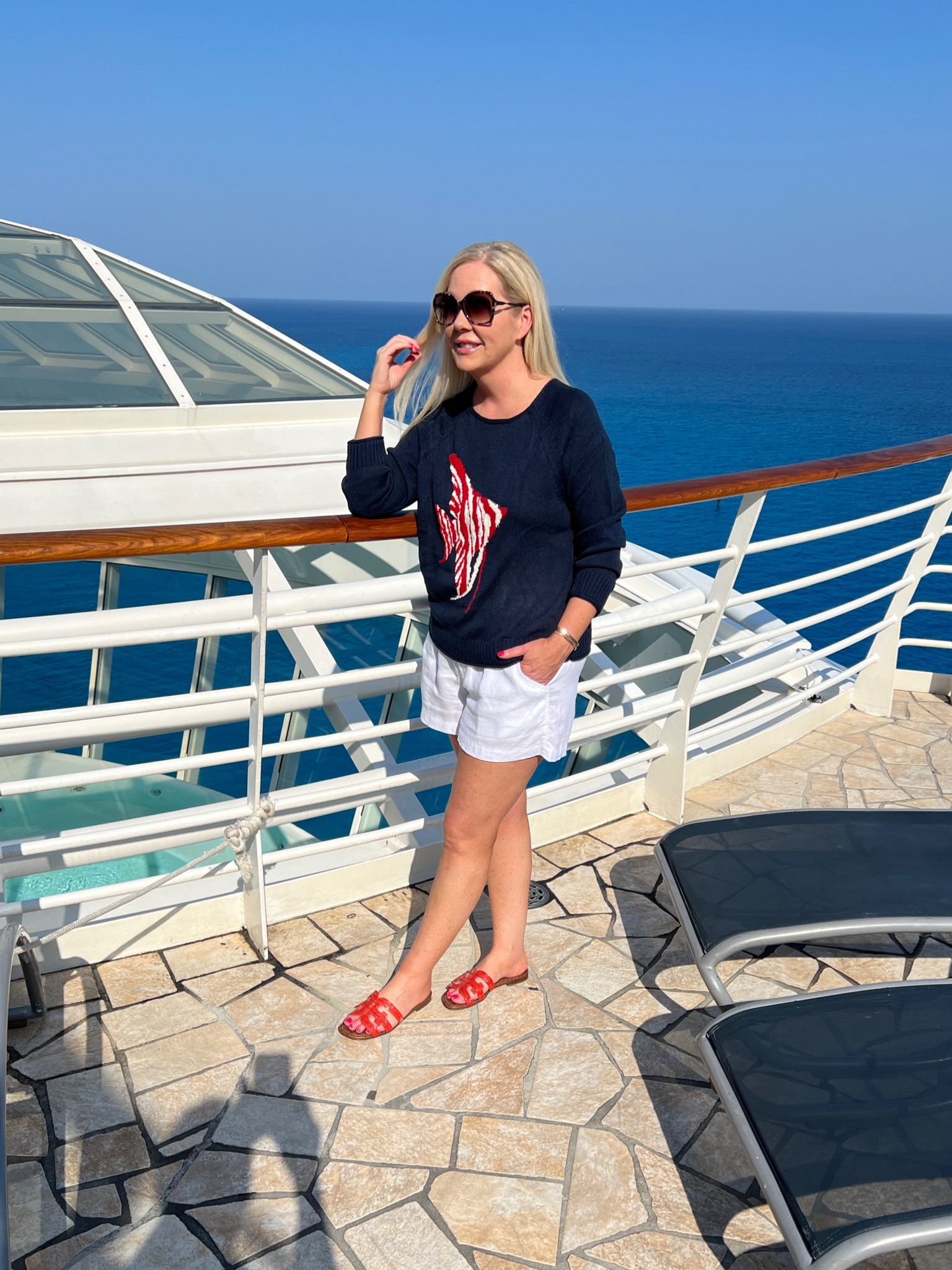 Memorial Day weekend is a quiet one around here after our trip last week. Hope you have good weather where you are and enjoy the time with friends and family. ❤️🇺🇸💙 Sweater is featured in an upcoming video next week on my YouTube channel. 

#LTKSaleAlert #LTKTravel #LTKOver40