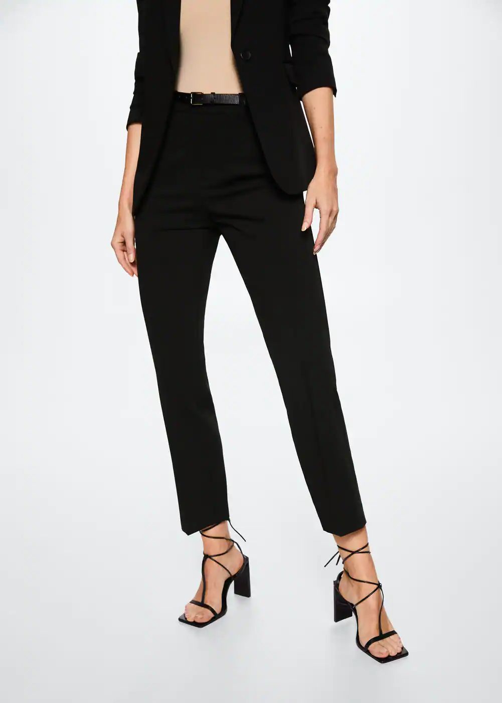 Belt suit pants -  Women | Mango USA | MANGO (US)