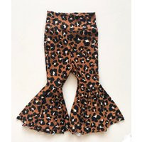 Leopard Print Bell Bottoms/Fall Flares Girls Boho Flare Pants Leggings Toddler | Etsy (US)