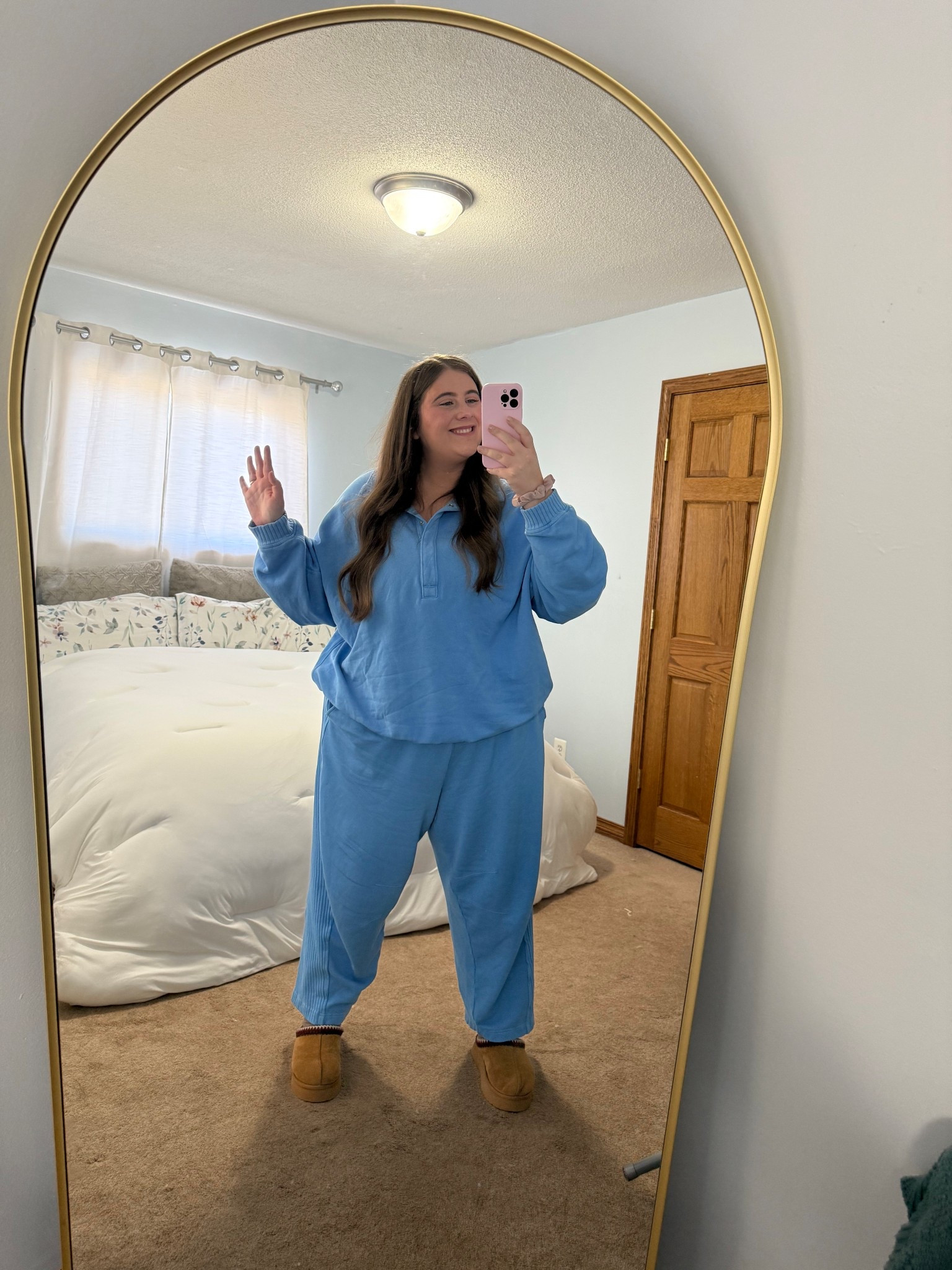 Homegoods had great mirror selection - similar options are linked below & my cozy outfit is by aerie 🩵💙 I’m wearing an XXL in both the top & bottoms. My shoes are size 10 & fit my wide feet 🫶

#LTKstyletip #LTKsalealert #LTKhome