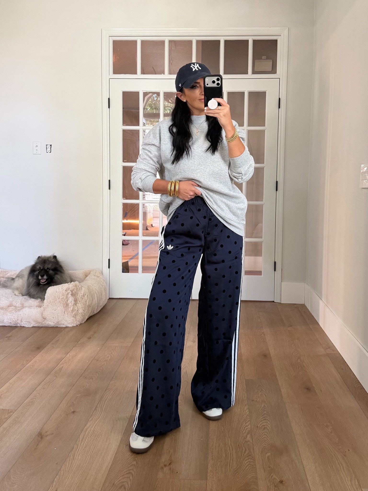 Women Cotton Mock Neck Sweatshirt. adidas Originals Women's Satin Polka Dots Wide Leg Pant