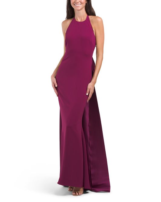 Bow Back Halter Gown | TJ Maxx