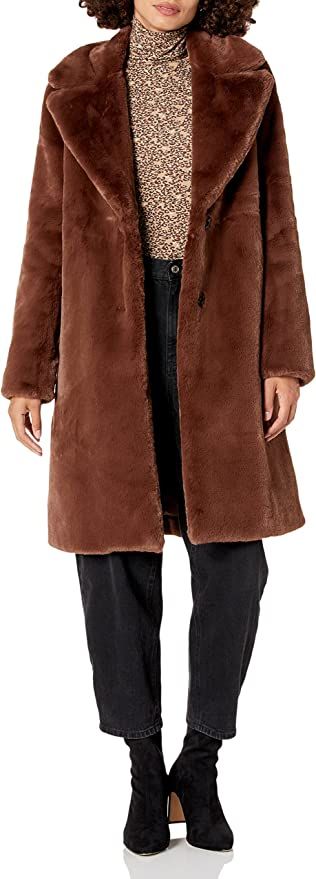 The Drop Women's Kiara Loose-Fit Long Faux Fur Coat | Amazon (US)