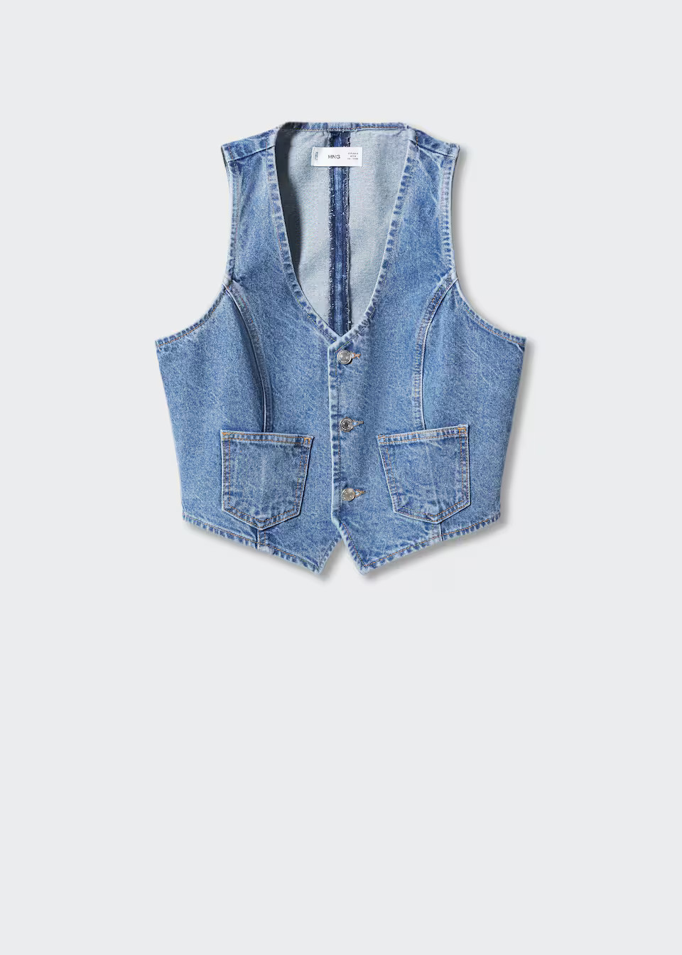 Denim vest with pockets | MANGO (US)