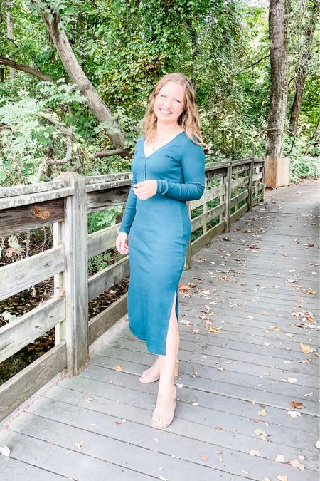 Love this gorgeous green color this fall! This dress feels sexy but cozy, and can be worn with all kinds of boots, mules or sneakers. Wearing a Small for more room in my hips and fits great.

Old Navy ribbed midi dress- 30% off at checkout

#mididress #ribbeddress #greendress #greendresses #teacherstyle #teacherootd #falldress #falloutfit

#LTKsalealert #LTKunder50 #LTKSeasonal