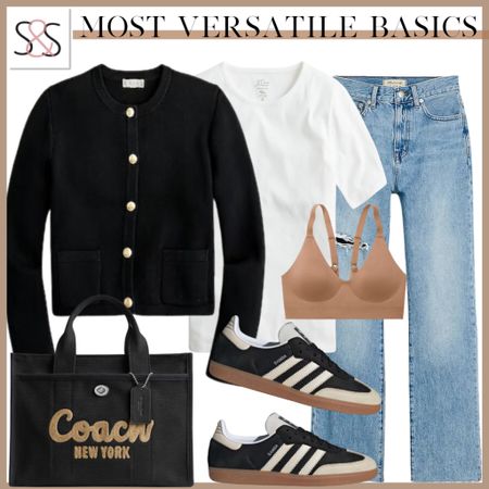 Dress down a lady jacket with jeans and adidas sneakers as your casual weekend outfit look! This coach tote bag is teacher approved!

#LTKSeasonal #LTKstyletip #LTKworkwear