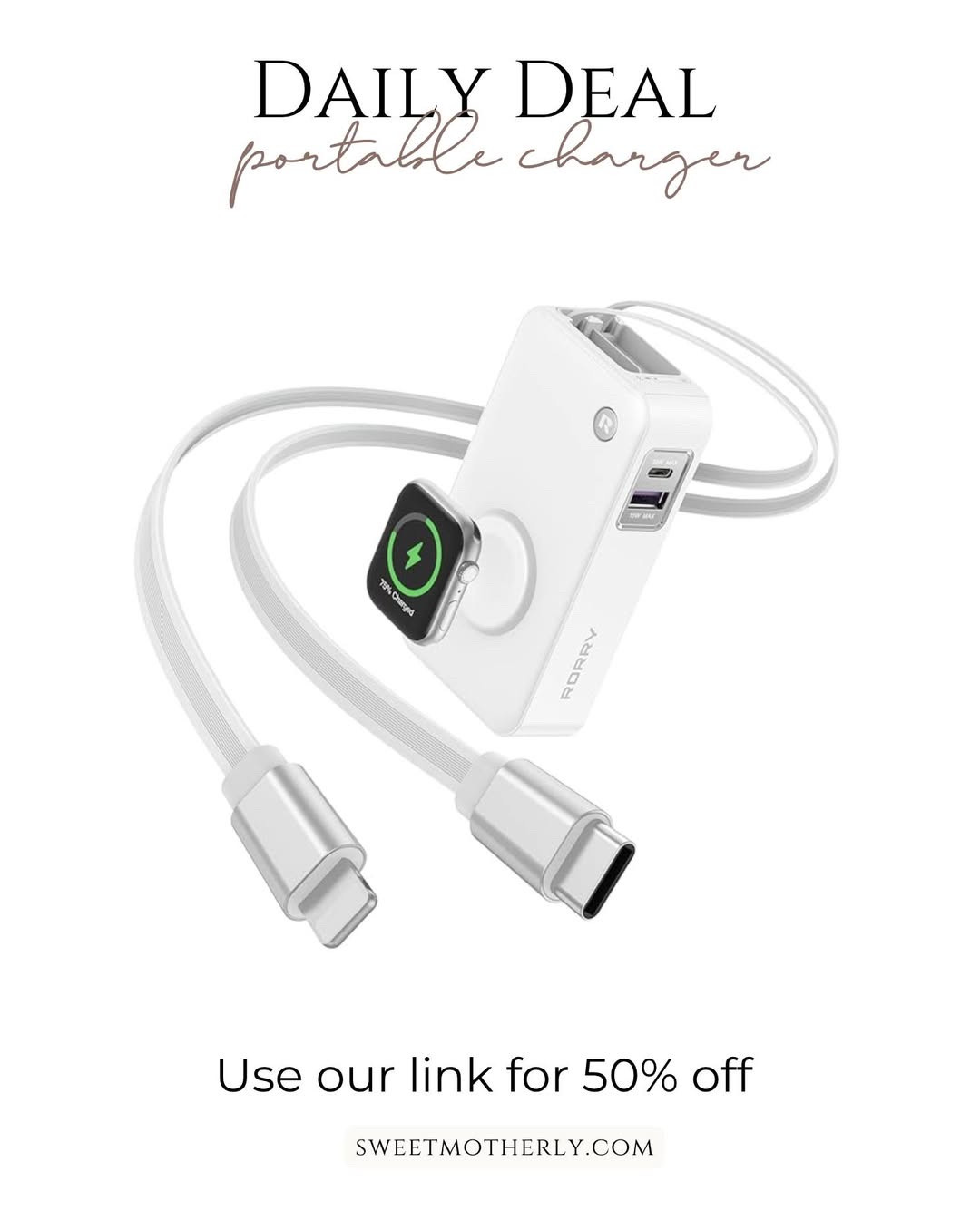 Get this portable charger for 50% off with our link!

Portable phone charger
Slim power bank
Fast charging battery pack
Travel-friendly charger
High-capacity power bank
Compact charging brick
USB-C portable charger
iPhone-compatible power bank

#LTKSeasonal #LTKSaleAlert #LTKTravel