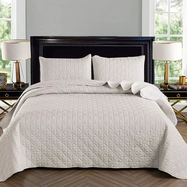 Exclusivo Mezcla 2-Piece Twin Size Quilt Set with Pillow Sham, Grid Quilted Bedspread/Coverlet/Be... | Walmart (US)