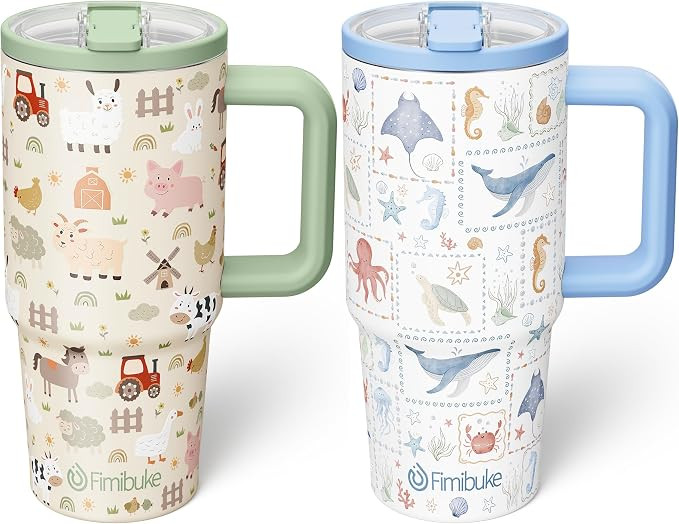 Fimibuke 20oz Kids Insulated Tumbler with Handle, Toddler Water Bottle | Leakproof 18/8 Stainless... | Amazon (US)