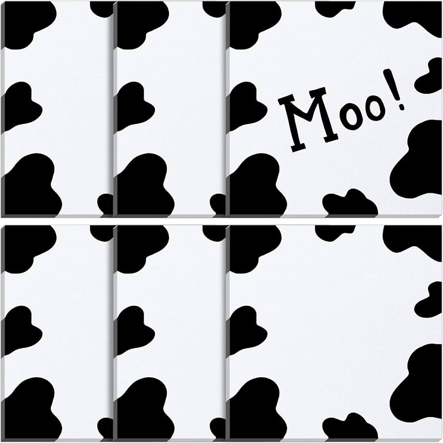 Gersoniel 6 Packs Cow Sticky Notes Bulk 300 Sheets Christmas Cute Cow Print Notes 3.2 x 3.2 Inch ... | Amazon (US)