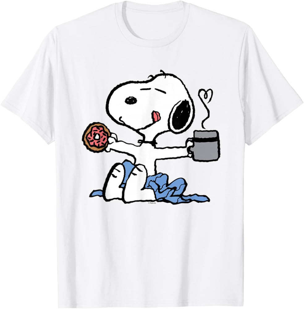 Peanuts - Donut Coffee Snoopy T-Shirt | Amazon (US)