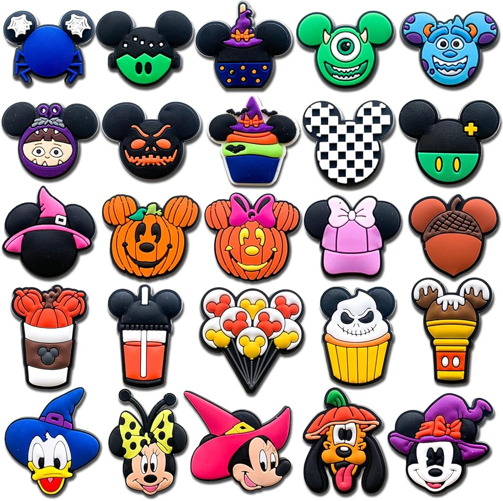 25Pcs Halloween Shoe Charms for Clog Different Matching Sandals Wristbands Bracelets, Cute Cartoo... | Amazon (US)