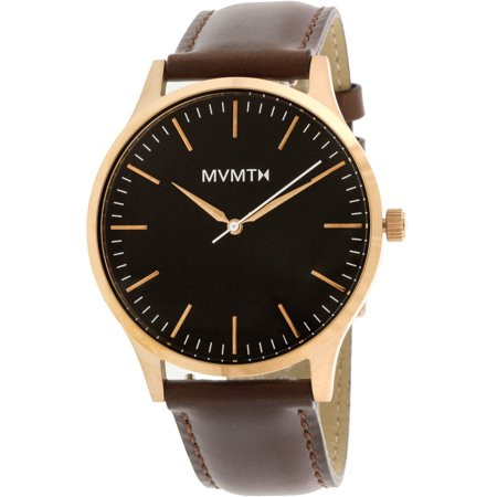 Mvmt Men's 40 MT01-BLBR Rose-Gold Leather Japanese Quartz Dress Watch | Walmart (US)