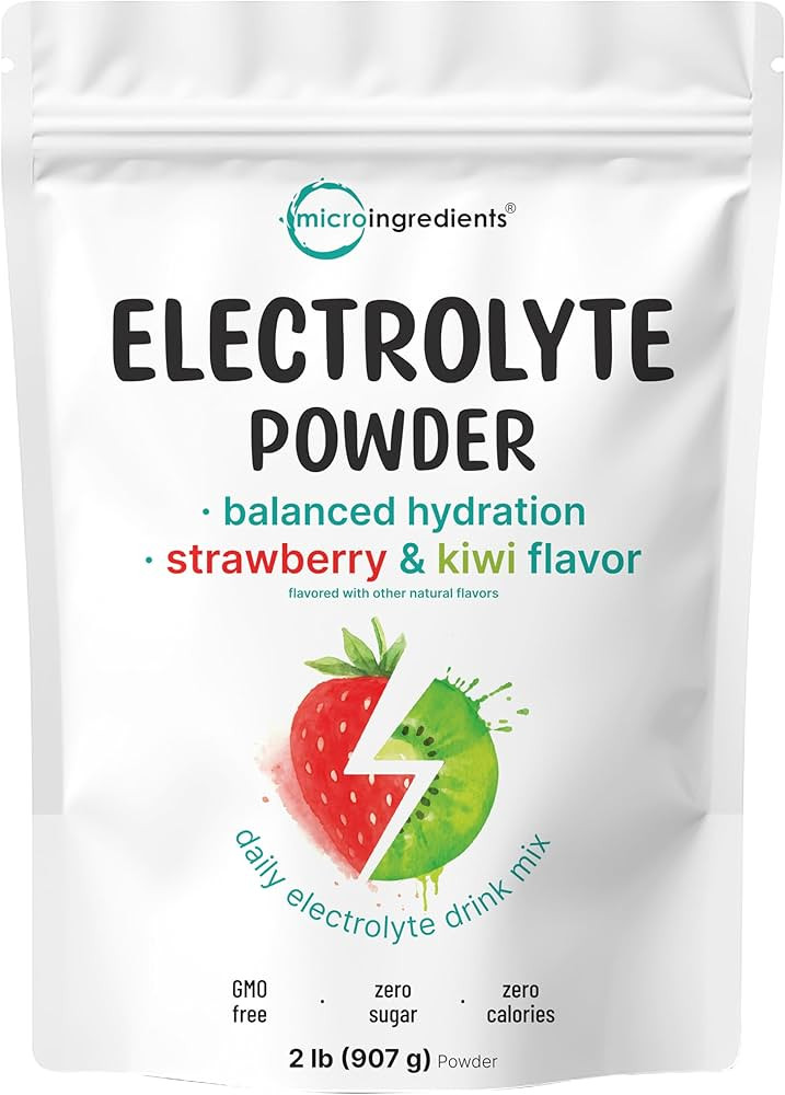 Micro Ingredients Hydration Electrolyte Powder, 2 lbs (106 Servings) | Natural Strawberry Kiwi Fl... | Amazon (US)