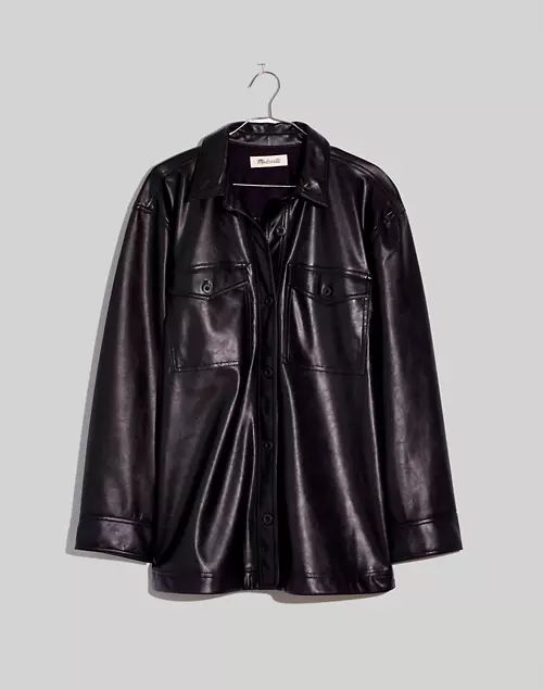 Plus Faux Leather Oversized Shirt-Jacket | Madewell