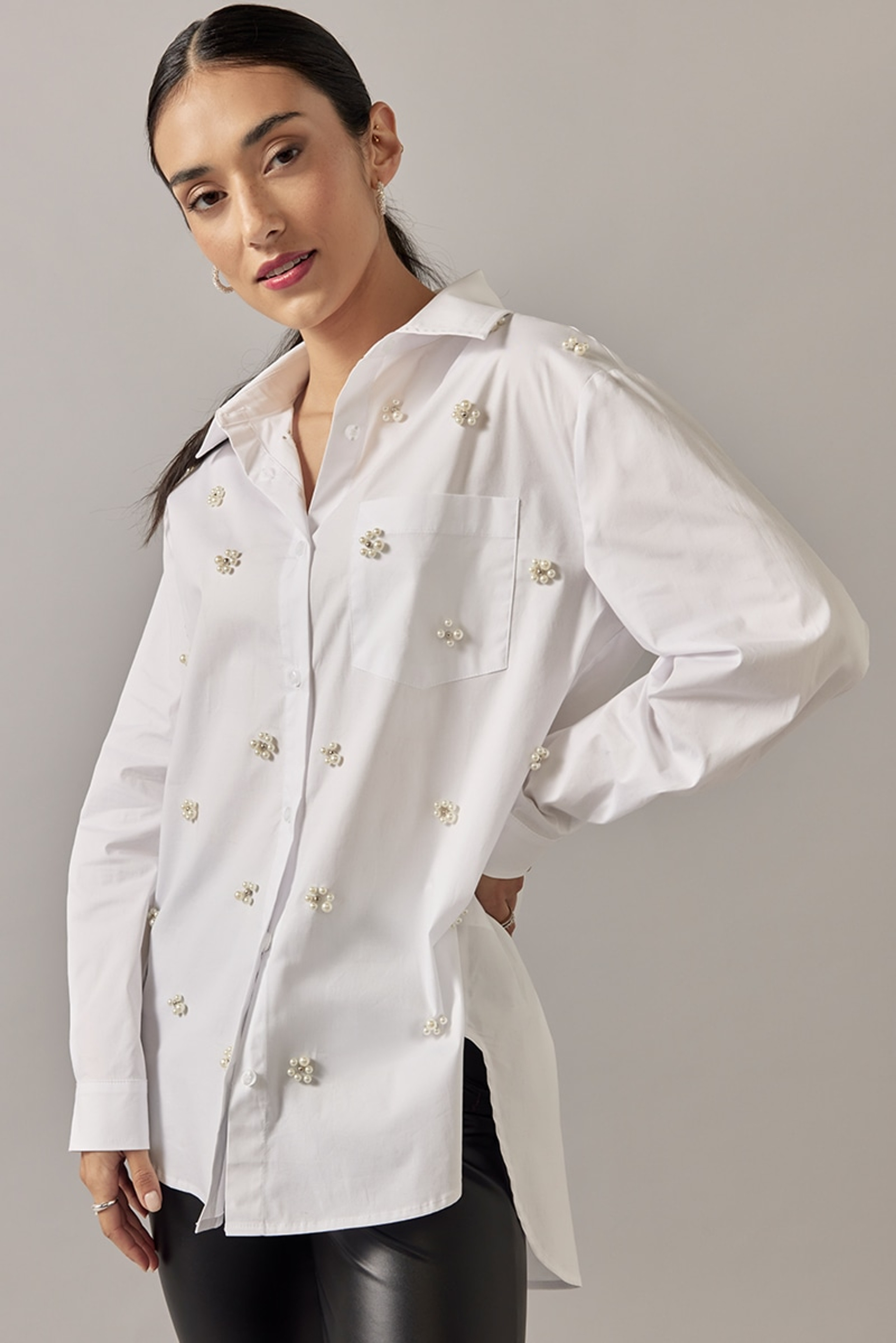 Philomena Embellished Button Top | Francesca's