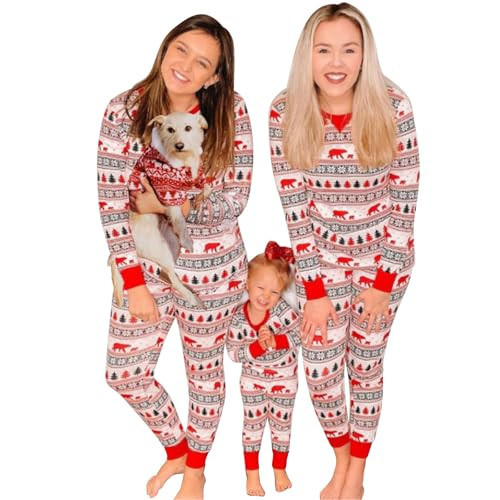 Neufigr Family Christmas Pajamas Matching Sets, Xmas PJs Mathching Set, Holiday Family Sleepwear Sets Long Sleeves and Pants Outfits(E997070-1) | Amazon (US)