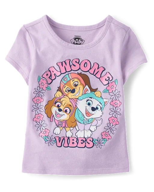 Baby And Toddler Girls Paw Patrol™ Pawsome Vibes Graphic Tee - Purple | The Children's Place