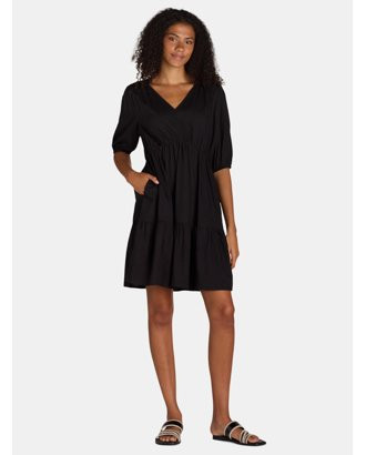 Time and Tru Women's Puff Sleeve Mini Dress, Sizes XS-XXXL - Walmart.com | Walmart (US)