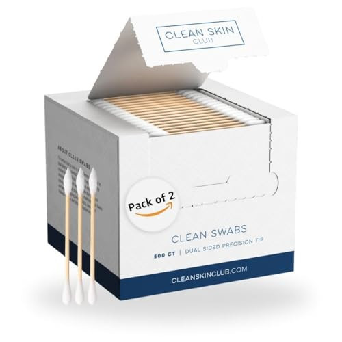 Clean Skin Club Clean Swabs, 2 Pack, 1000 Total Count, One Pointed Tip, Biodegradable + Organic Cotton & Bamboo, Makeup & Nail Polish EyelinerTouch-ups, Ear Cleaning QTips, Sterile, Hypoallergenic | Amazon (US)