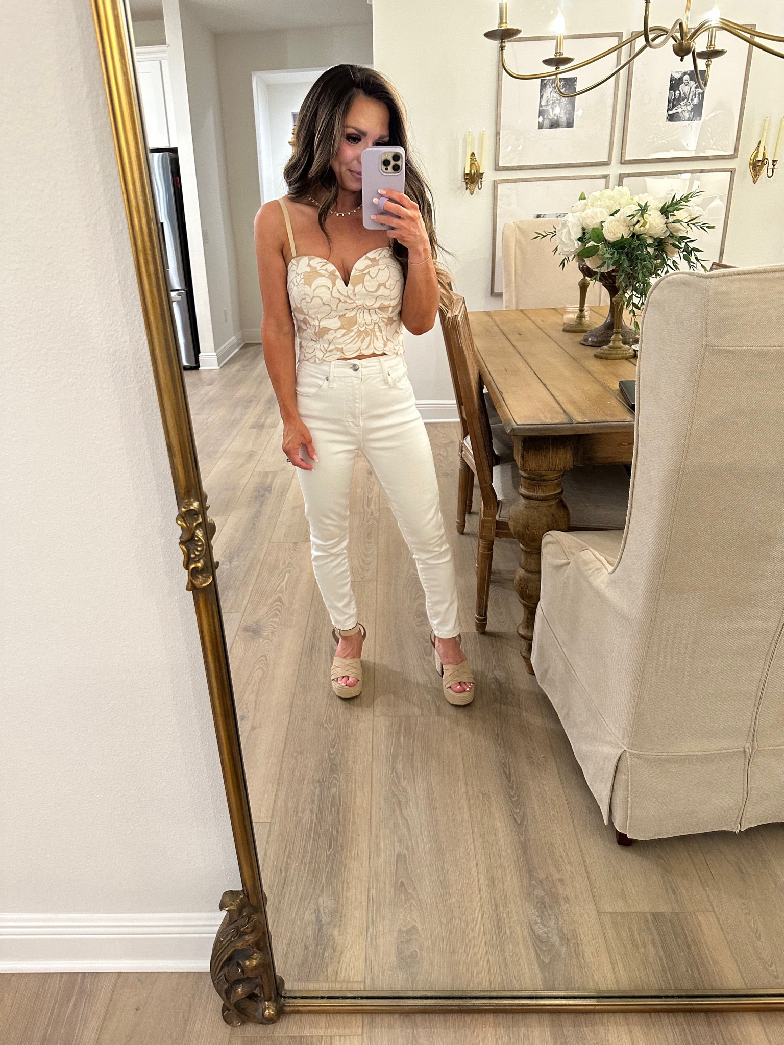 Obsessed with this adorable summer lace top! Fits true to size I’m in the xs! And my fav white denim 00 

#LTKSeasonal #LTKFind #LTKbeauty