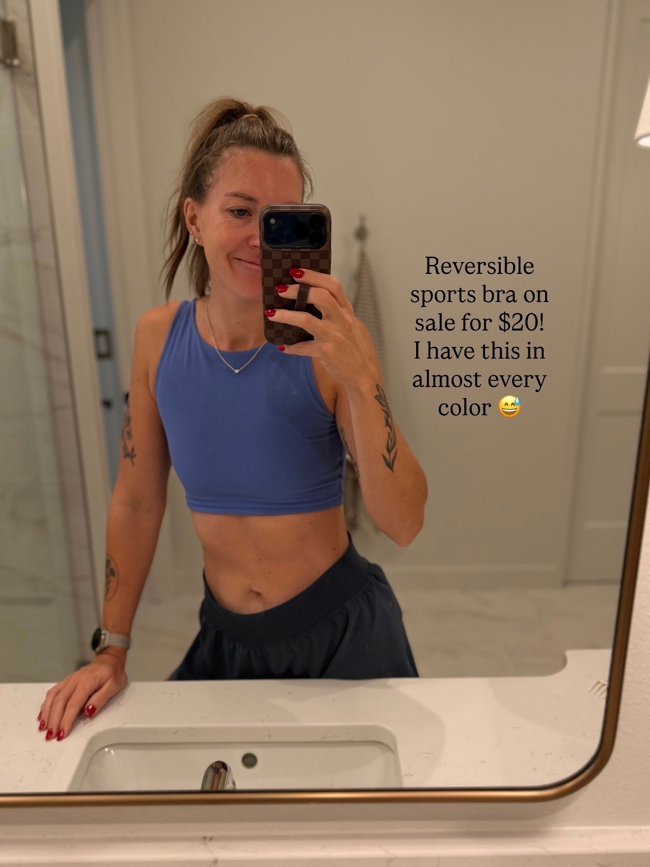 One of my favorite sports bras is on sale for $20 with code COZYSAVES! It’s reversible with a high neck and low side, it also can be flipped inside out (one side is ribbed and one side is smooth). 4 ways to wear this! Wearing a M for reference.

#LTKActive #LTKSaleAlert #LTKFindsUnder50