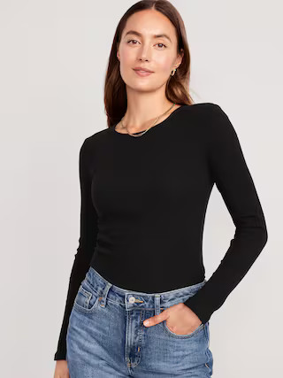 Plush Long-Sleeve Crew-Neck T-Shirt for Women | Old Navy (US)