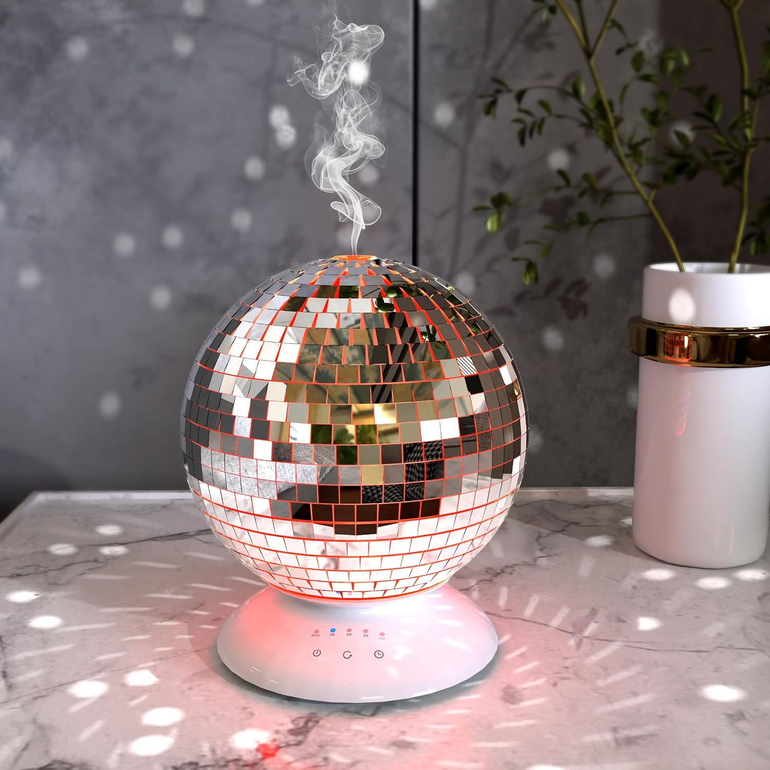 Disco Mirror Diffuser 360° Rotating 8 Ligth Modes 4 Timer Setting | Amazon (US)