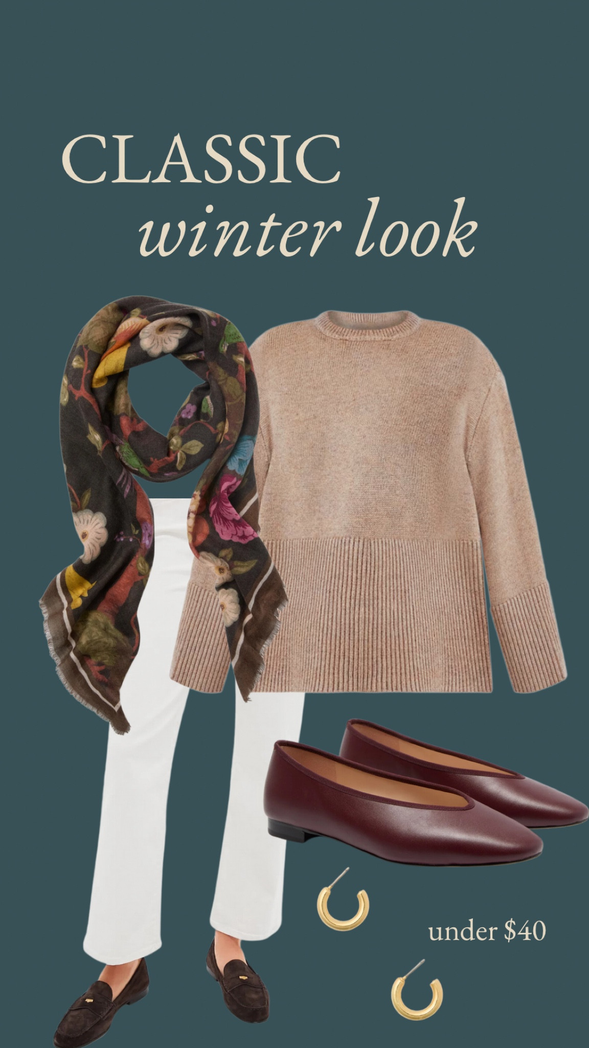 A simple, classic look to elevate your style in comfort! These off-white jeans and tan sweater are a winter and spring staple. I love them paired with this lux scarf and comfy flats  

#LTKTravel #LTKStyleTip #LTKOver40