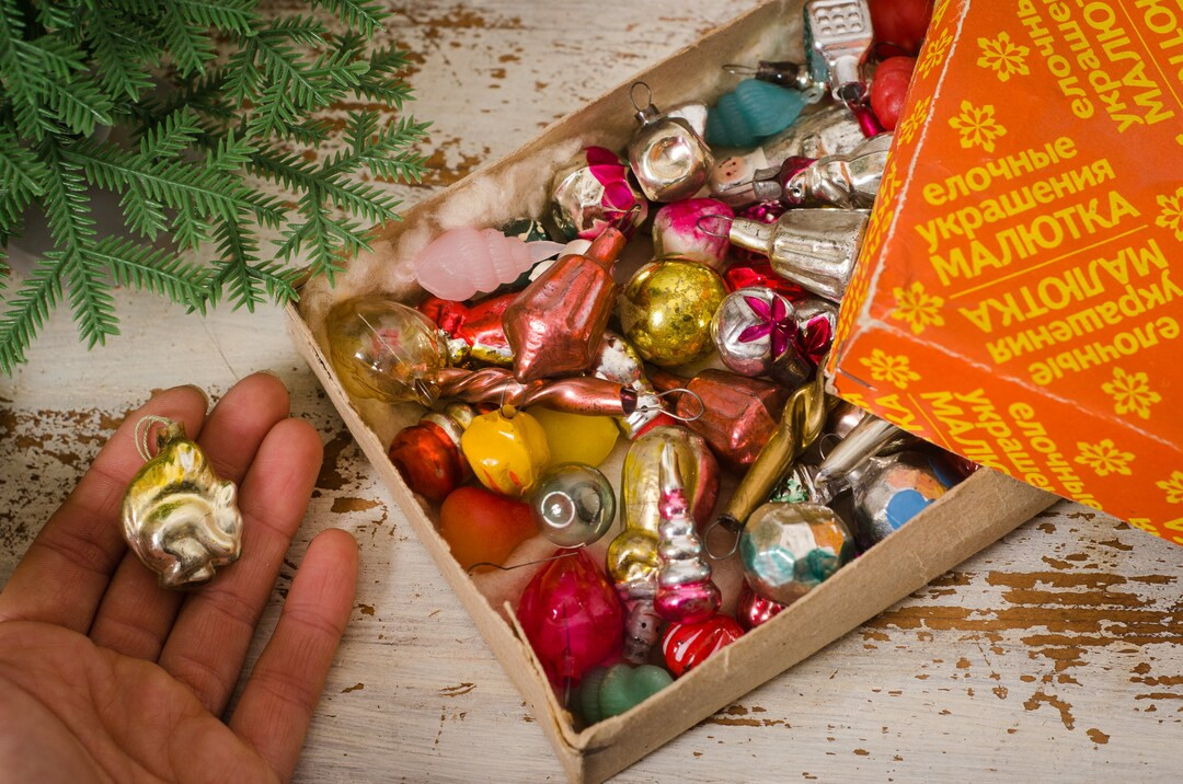 First Christmas ornaments, miniature, dollhouse,  kids room Christmas decor, mini glass ornaments... | Etsy (US)