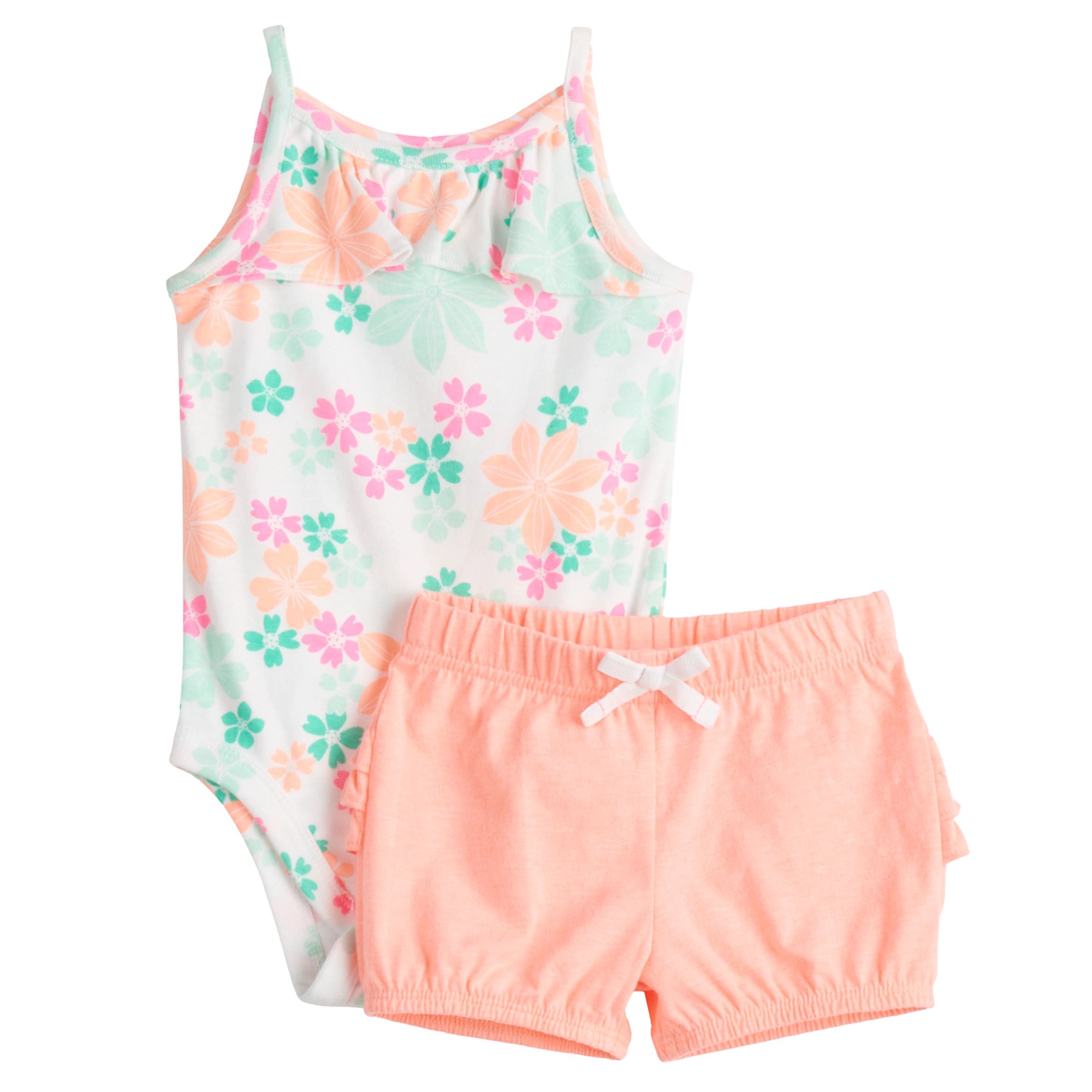 Baby Girl Jumping Beans® Camisole Bodysuit & Bubble Shorts Set | Kohl's