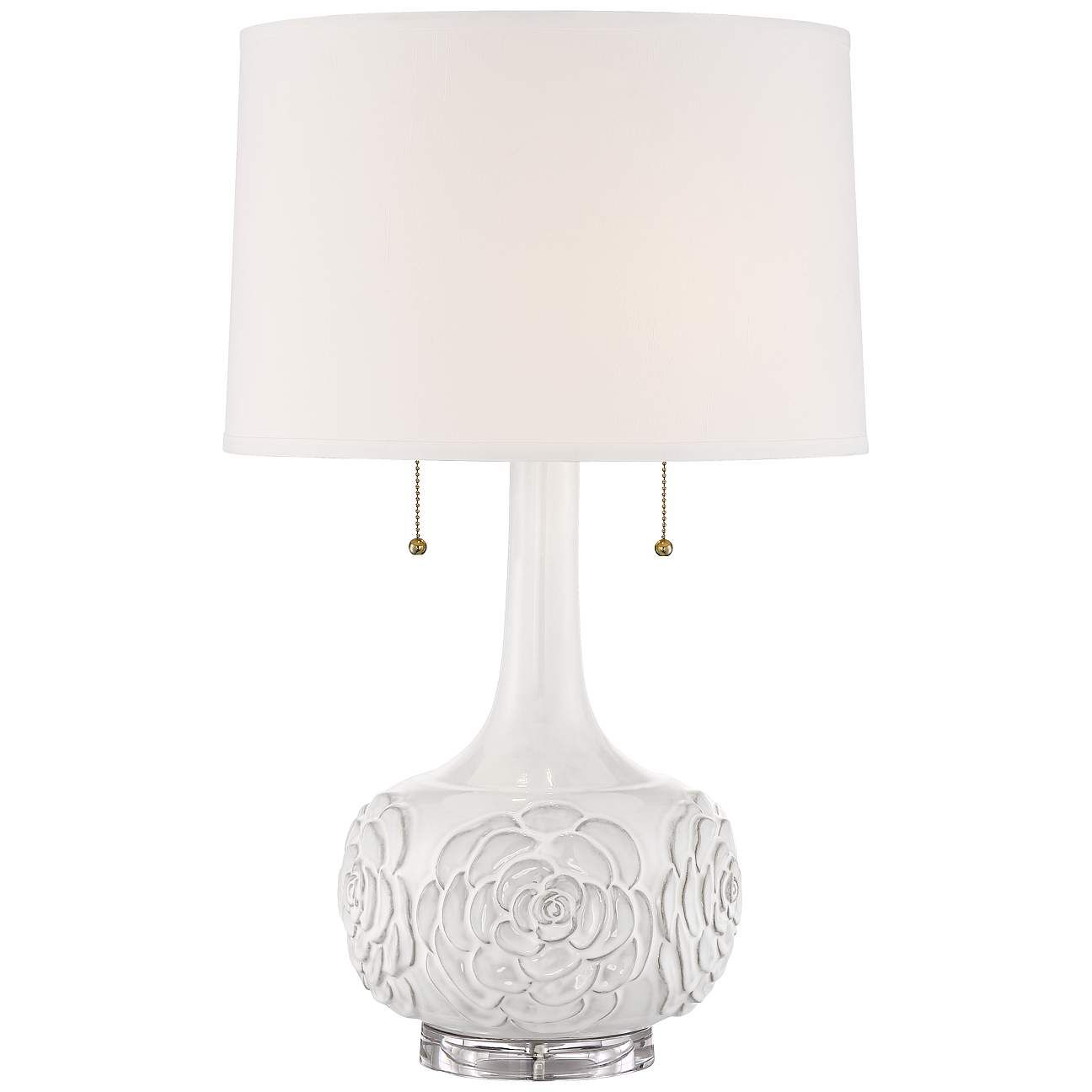 Possini Euro Natalia White Floral Table Lamp | Lamps Plus