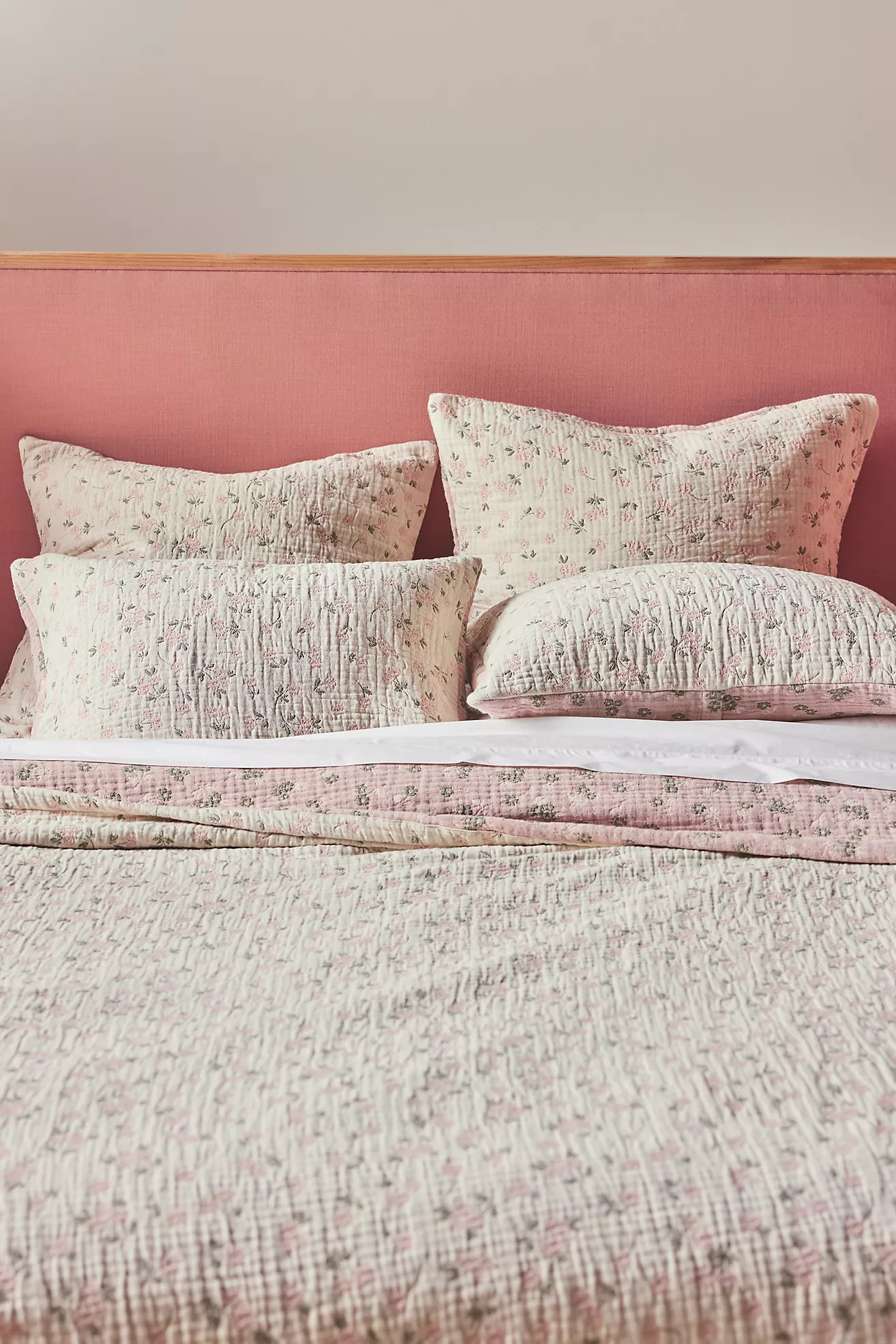 Floral Field Cotton Floral Jacquard Coverlet | Anthropologie (US)