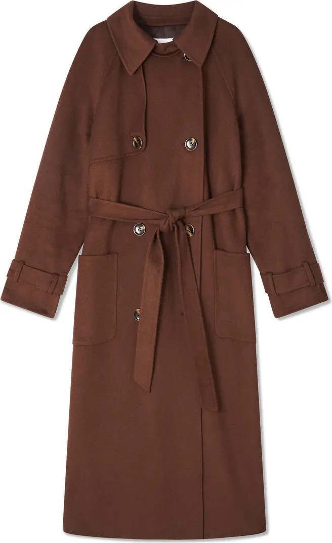 LK Bennett Lawrence Tie Waist Wool Blend Trench Coat | Nordstrom | Nordstrom