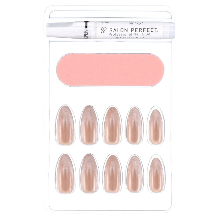 Salon Perfect Artificial Nails, 121 Magnetic Silver, File & Glue Included, 30 Nails | Walmart (US)