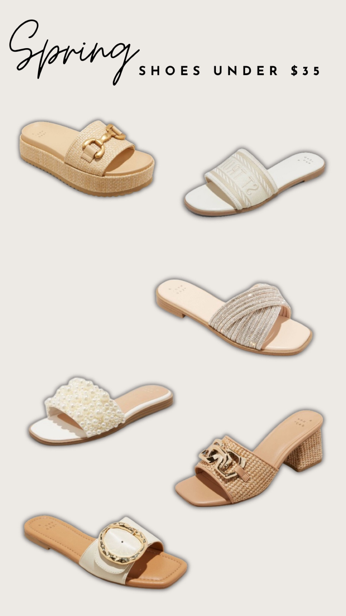 Affordable spring and summer sandals!

Spring fashion
Summer fashion
Vacation style
Spring shoes
Sandals
Summer shoes
Neutrals
Summer fashion 

#LTKxTarget #LTKSeasonal #LTKU #LTKover40 #LTKtravel 

#LTKfindsunder50 #LTKshoecrush #LTKstyletip