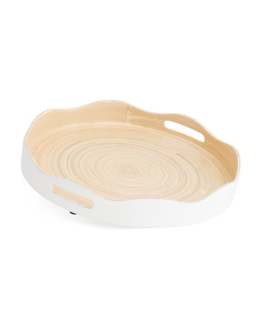 Bamboo Large Round Tray | TJ Maxx