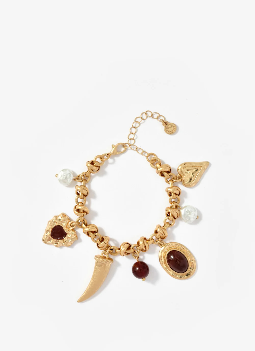Gold Tone Statement Charm Bracelet | Mint Velvet